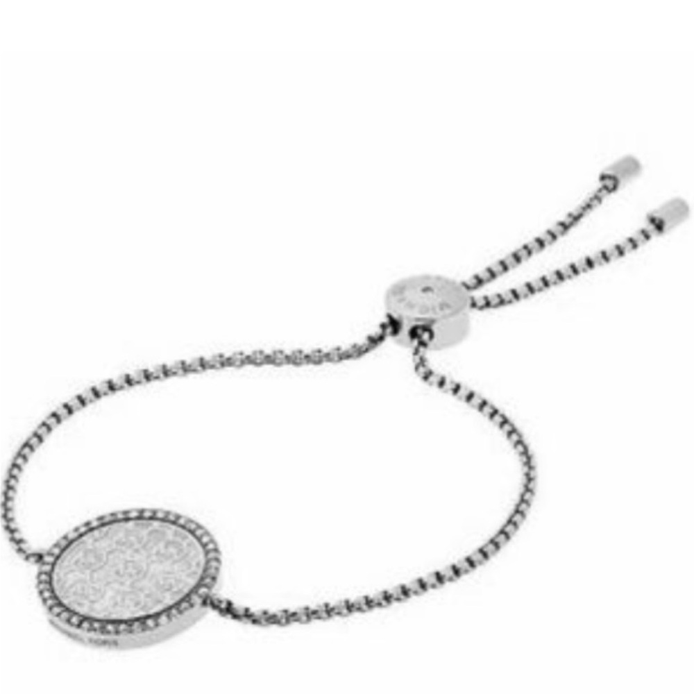 $78 Michael Kors Heritage Monogram Slider Bracelet Silver